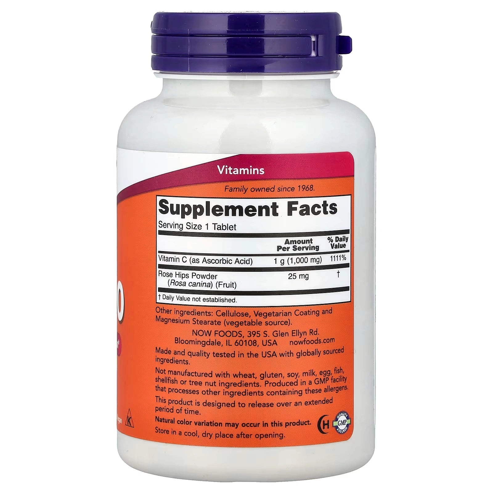 NOW Foods Vitamin C 1000 with Rose Hips 100 Tablets