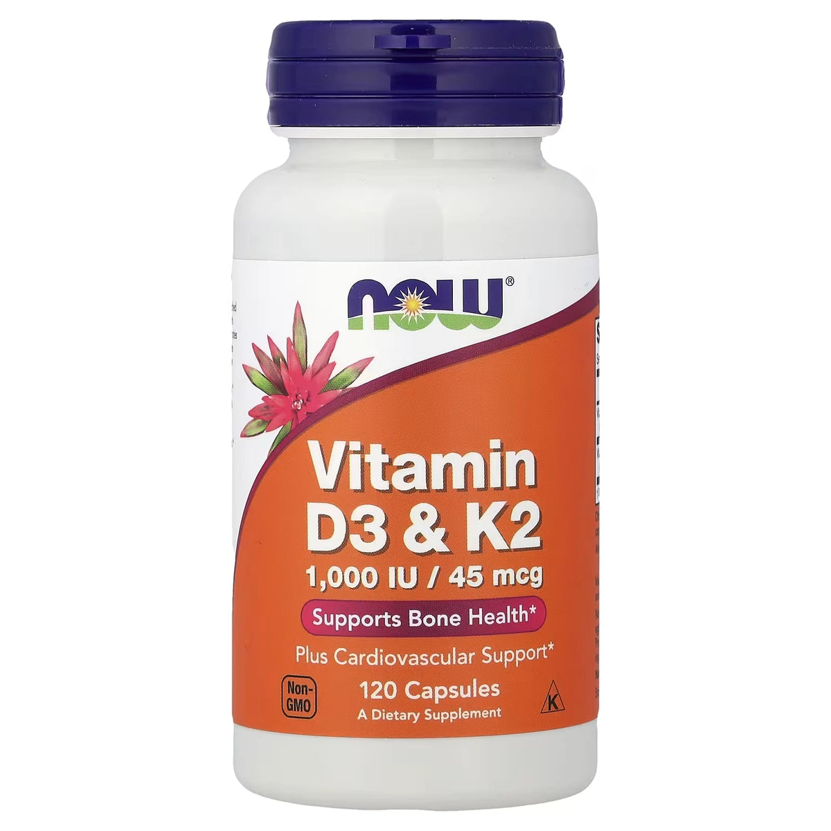 NOW Foods Vitamin D3 & K2 120 Capsules