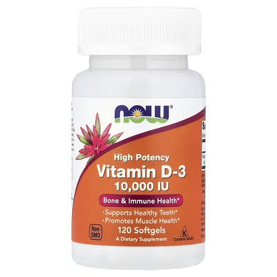 NOW Foods Vitamin D 3 High Potency 10000 IU 120 Softgels