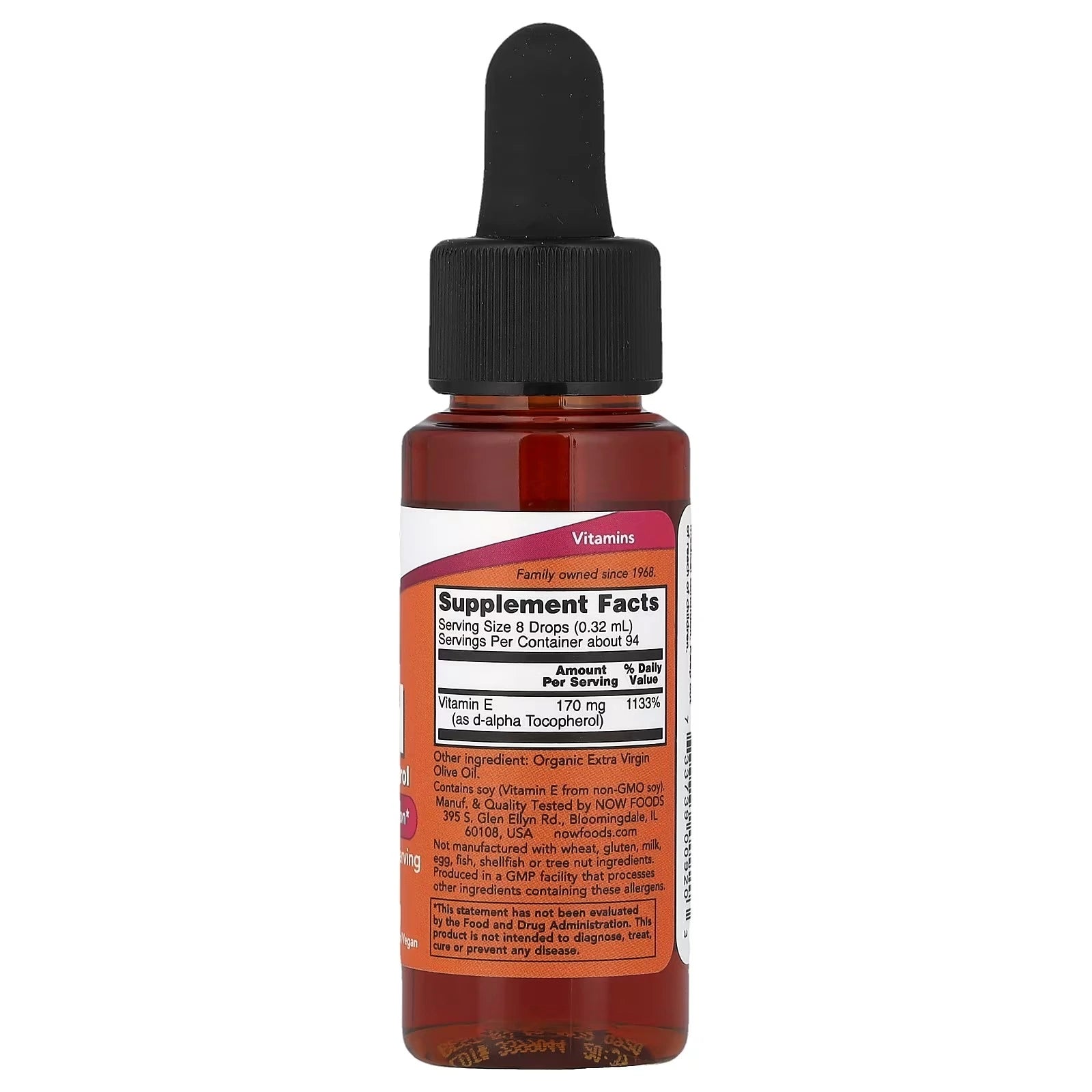 NOW Foods Vitamin E Oil d-Alpha Tocopherol 170 mg (253 IU) – 30 ml