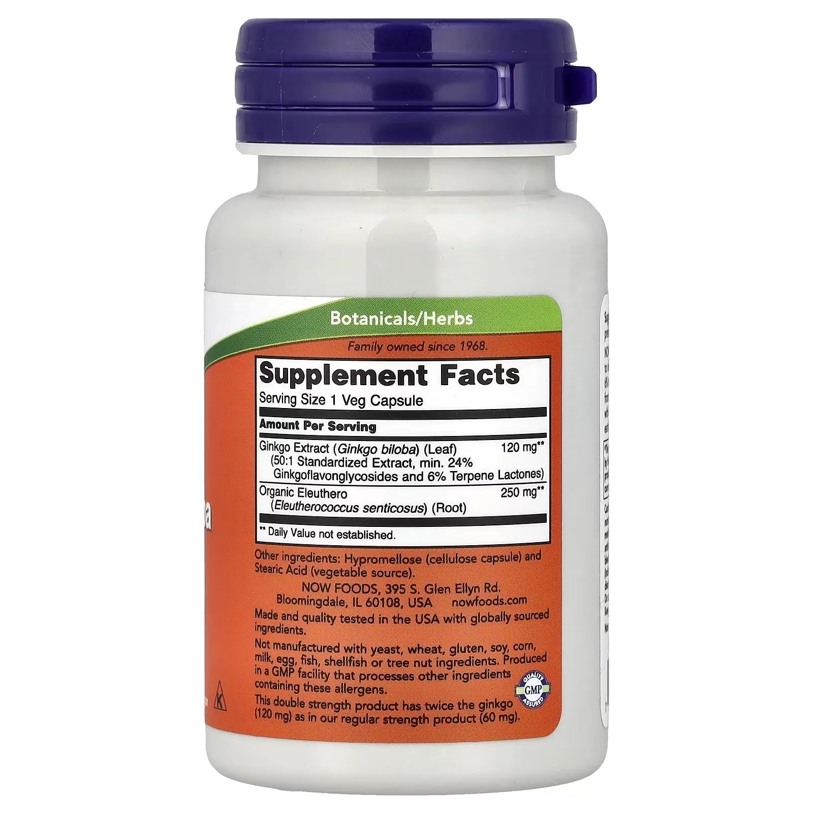 NOW Ginkgo Biloba 120 mg Capsules Brain & Memory Support