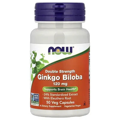 NOW Ginkgo Biloba 120 mg Capsules Brain & Memory Support