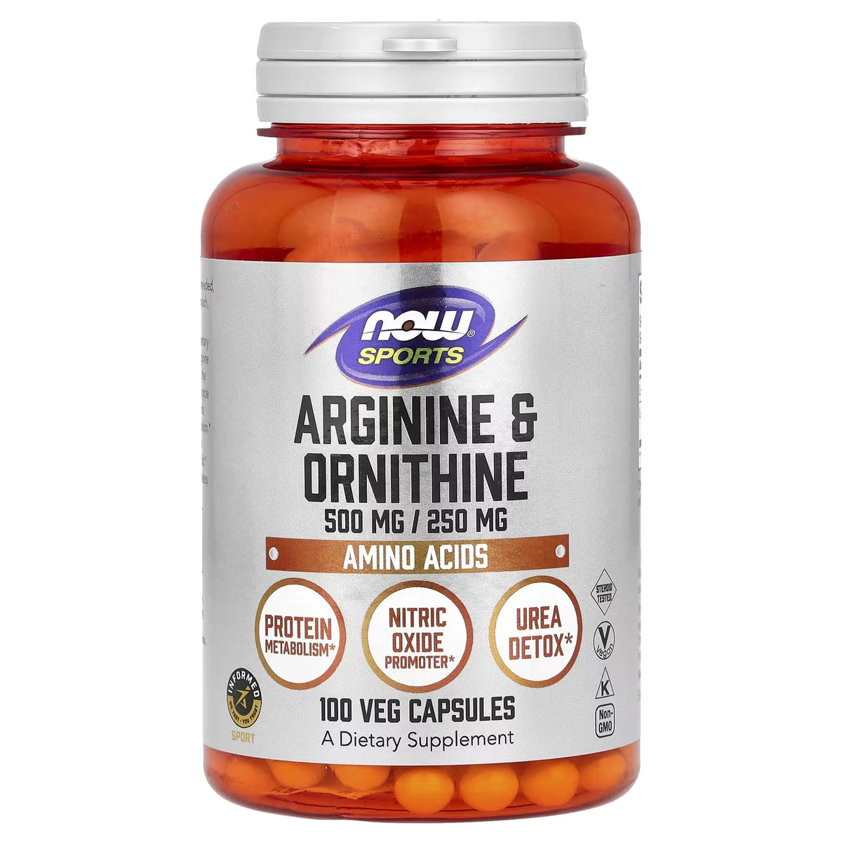 NOW Sports Arginine Ornithine 100 Veg Capsules