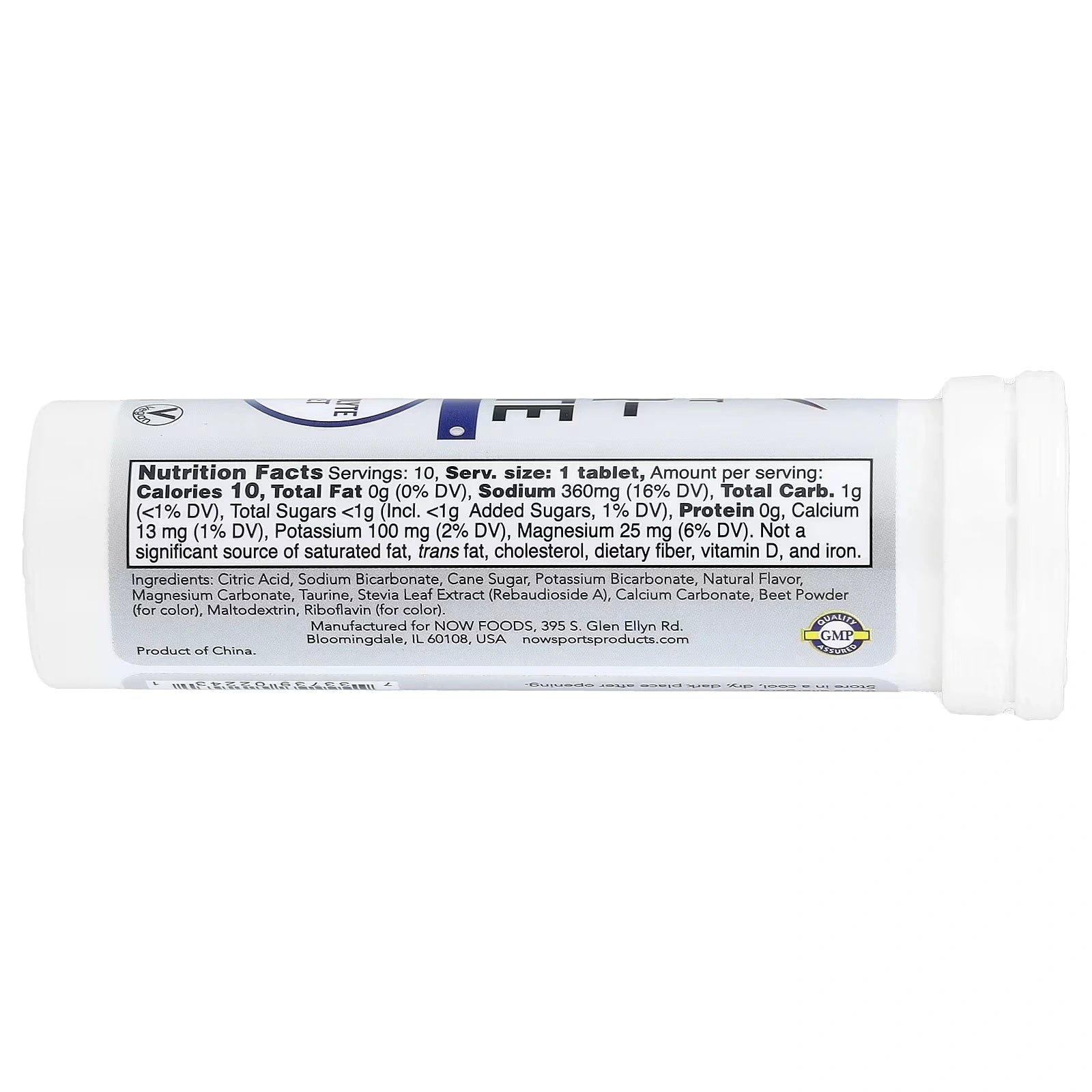 NOW Sports Effer-Hydrate Effervescent Orange Strawberry 10 Tablets 1.8 oz 51 g