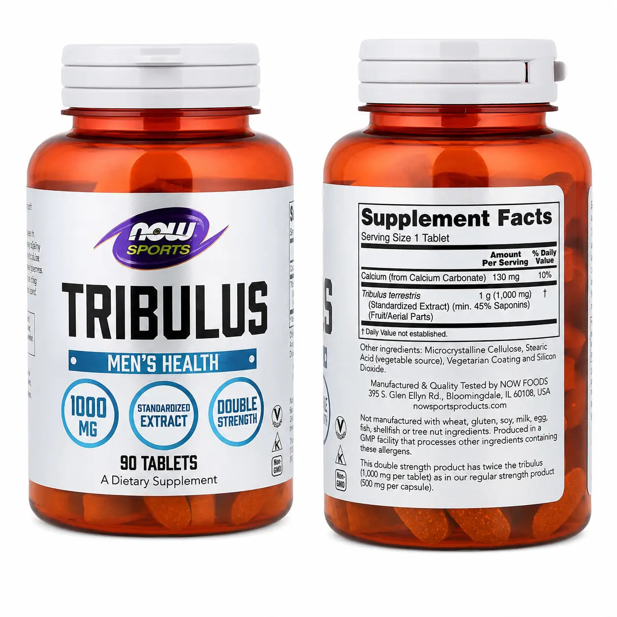 NOW Sports Tribulus 1000 mg Double Strength 90 Tablets