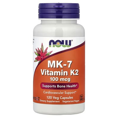 NOW MK 7 Vitamin K2 100 mcg 120 Veg Capsules