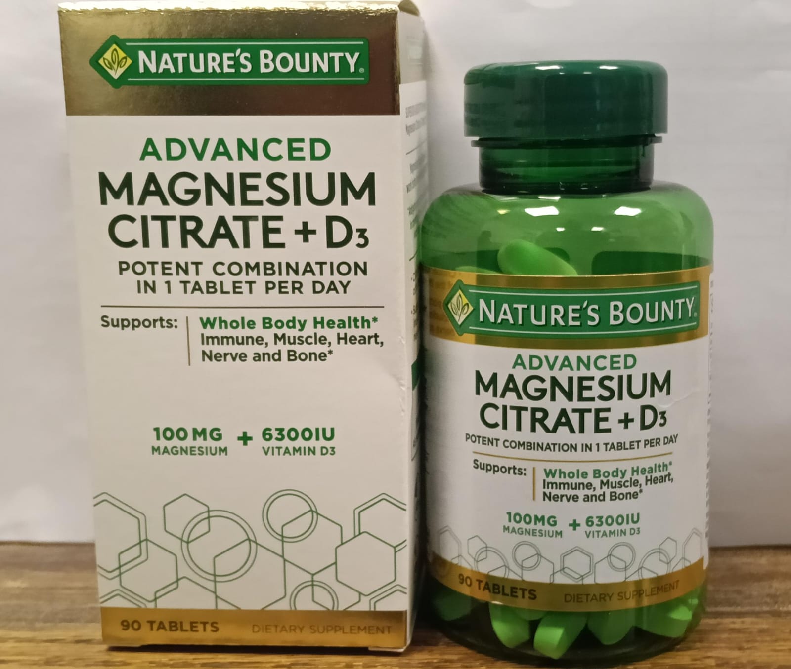 Nature's Bounty Advanced Magnesium Citrate Plus D3 90 Tablets