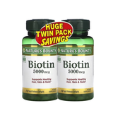 Nature’s Bounty Biotin 5000 mcg Twin Pack 72 Rapid Release Softgels