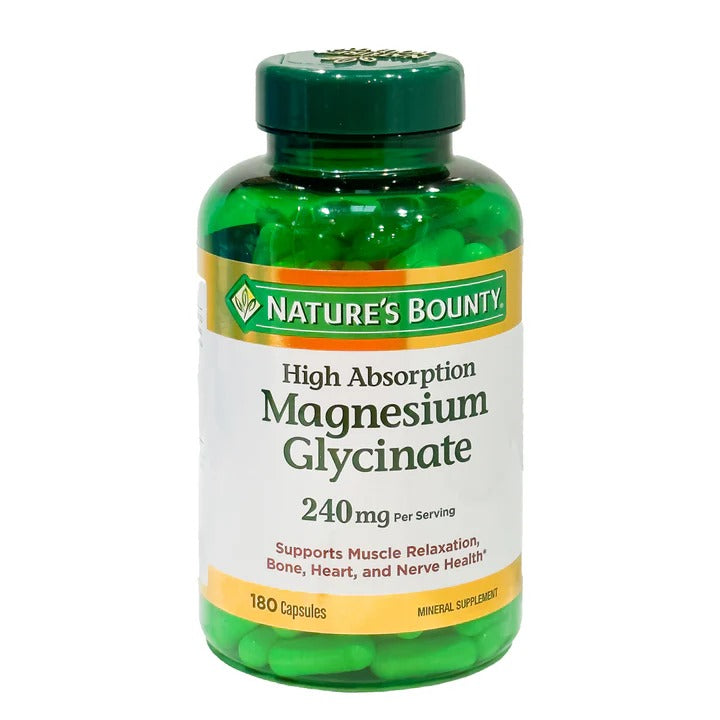 Nature’s Bounty High Absorption Magnesium Glycinate 240mg 180 Capsules