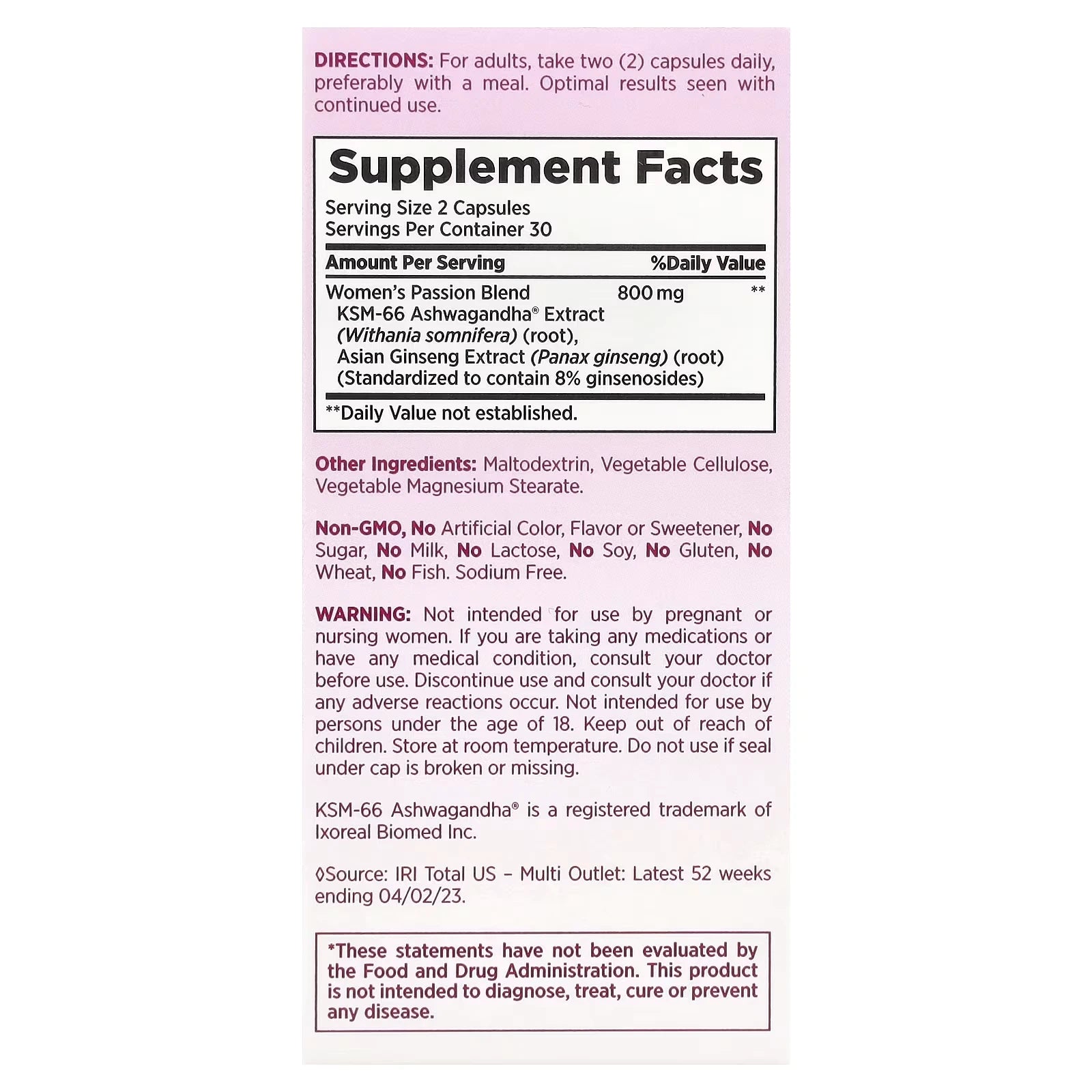Nature’s Bounty Optimal Solutions Intimacy Booster 60 Capsules