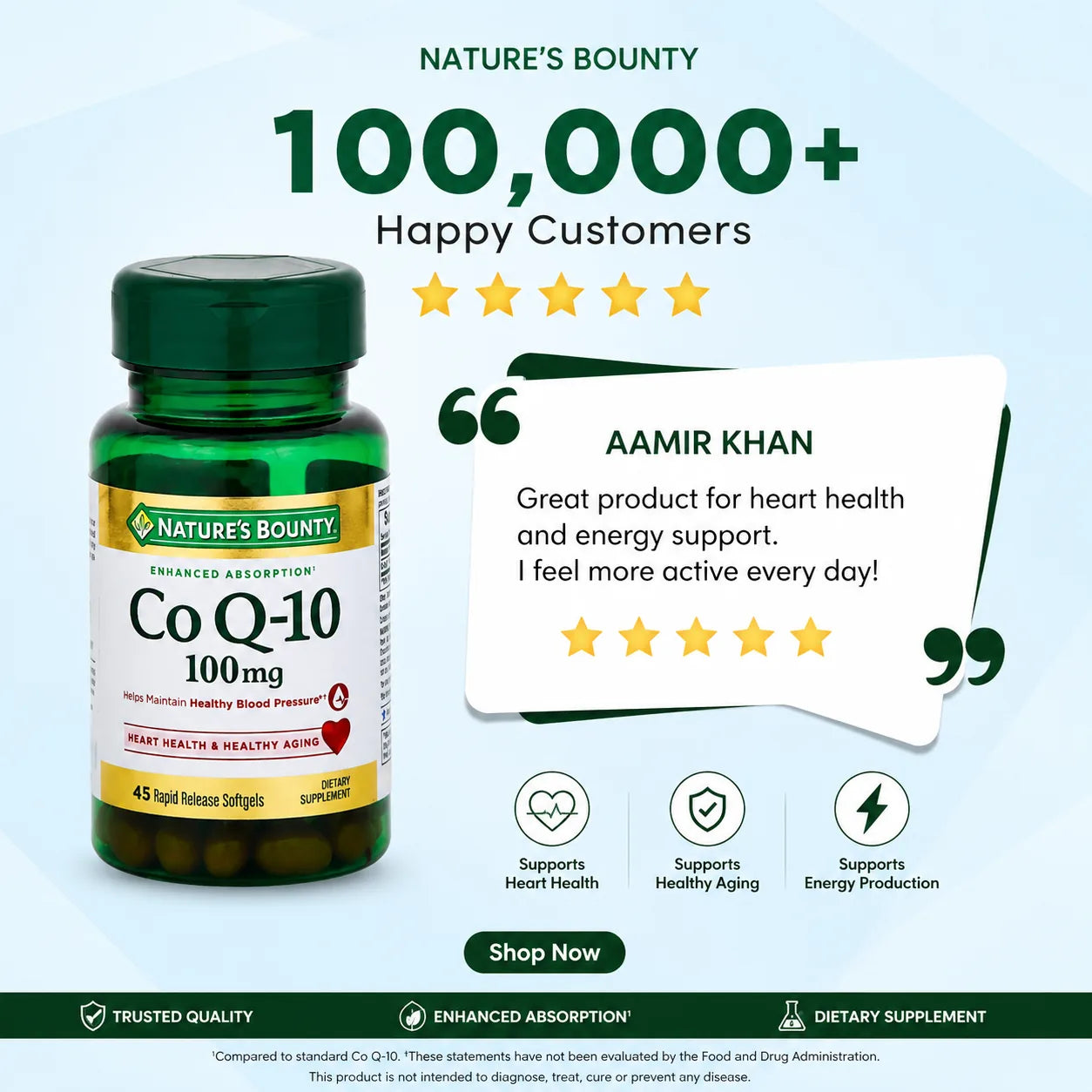 Nature's Bounty CoQ10 100 mg 45 Rapid Release Softgels