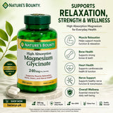 Nature’s Bounty High Absorption Magnesium Glycinate 240mg 180 Capsules