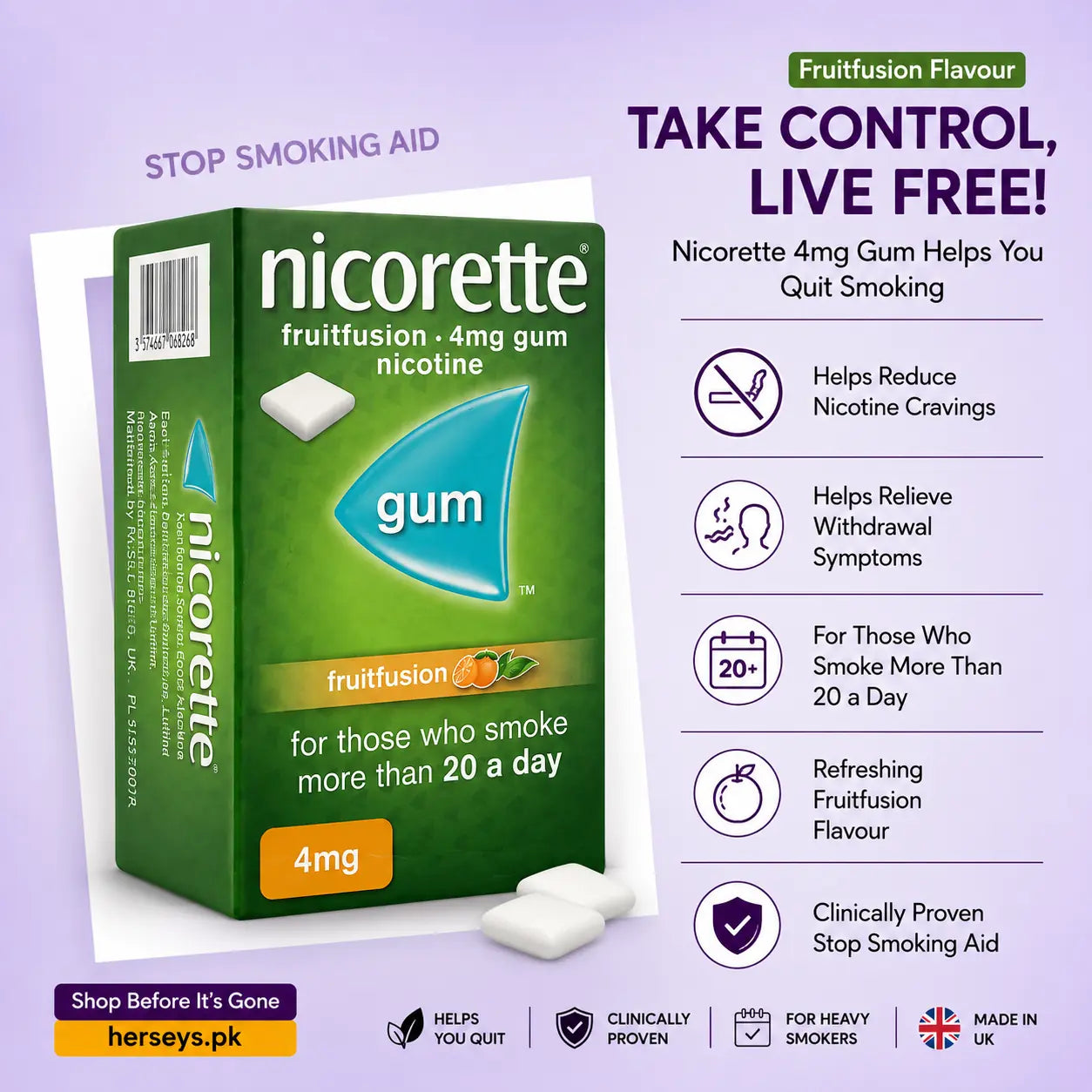 Nicorette Fruitfusion 4 mg Gum