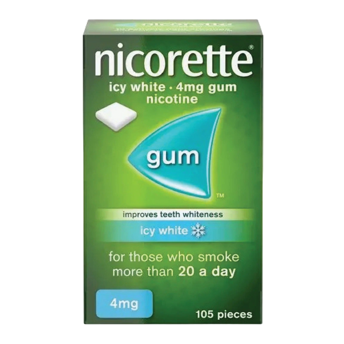 Nicorette Icy White 4mg Nicotine Gum 105 Pieces