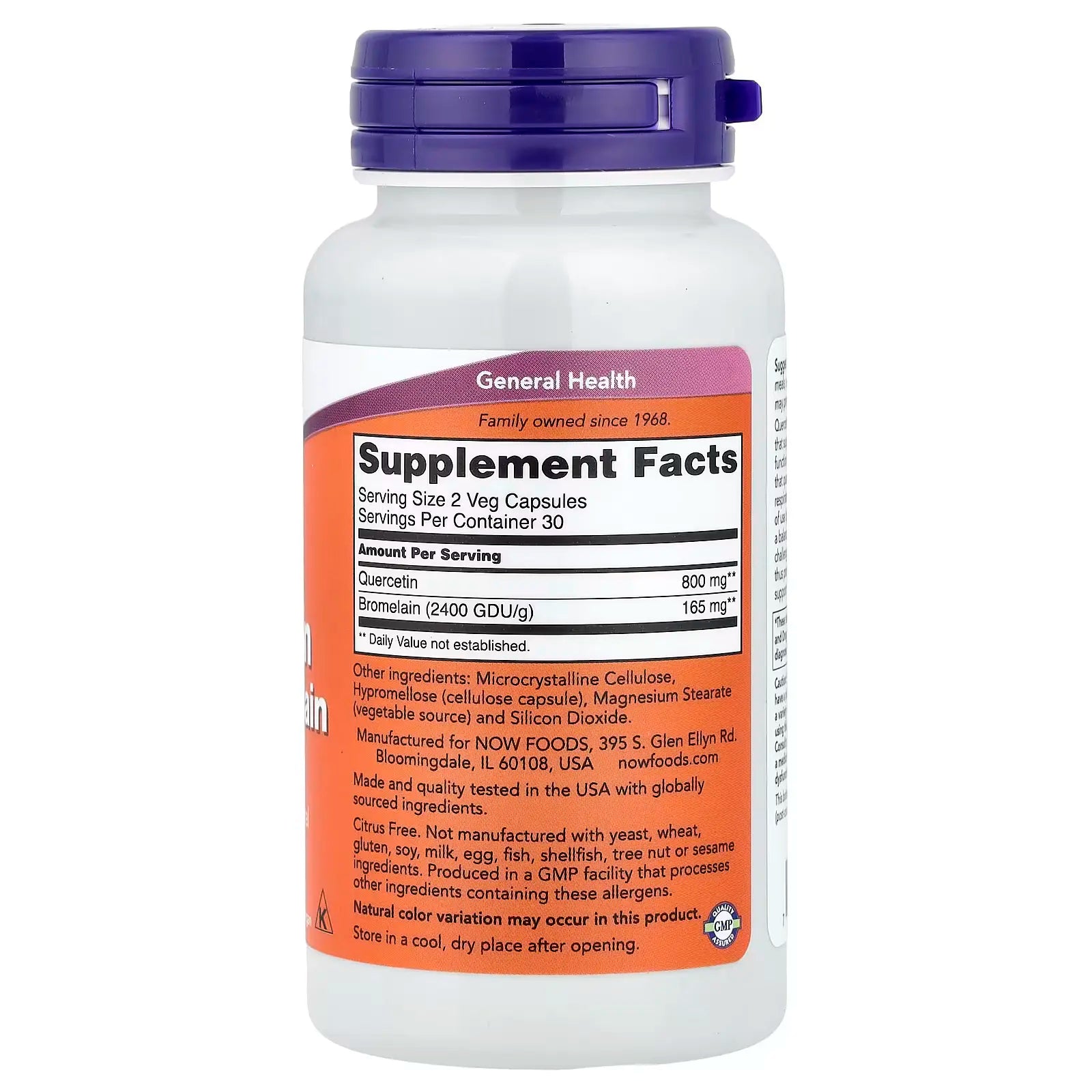 Now Quercetin with Bromelain 60 Veg Capsules