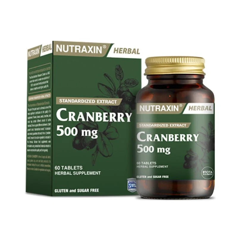 Nutraxin Herbal Cranberry 500 mg Standardized Extract 60 Tablets
