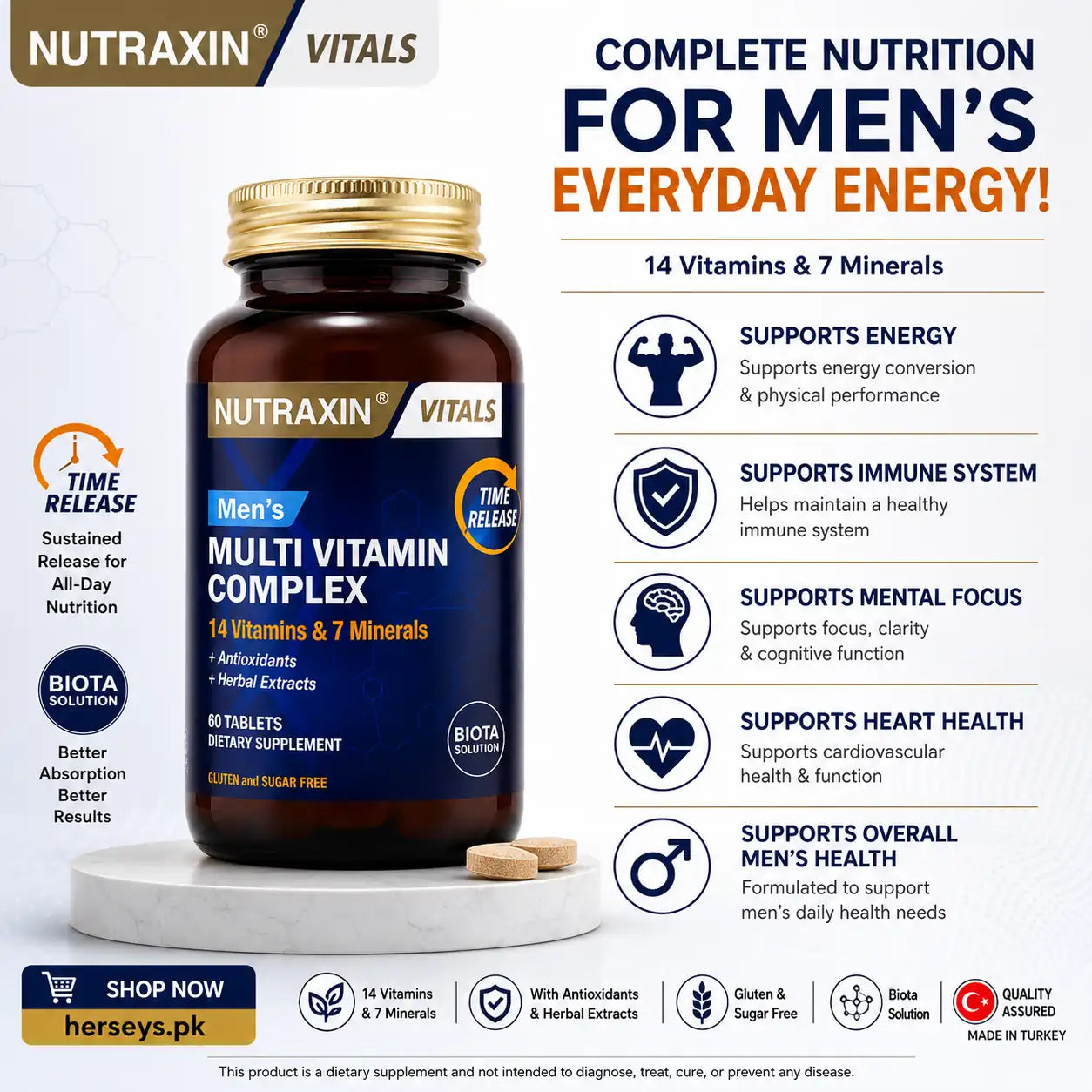 Nutraxin Multivitamin Complex For Men 60 Tablets
