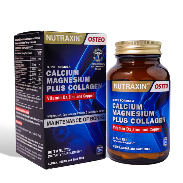Nutraxin Osteo B One Formula Calcium Magnesium Plus Collagen 90 Tablets
