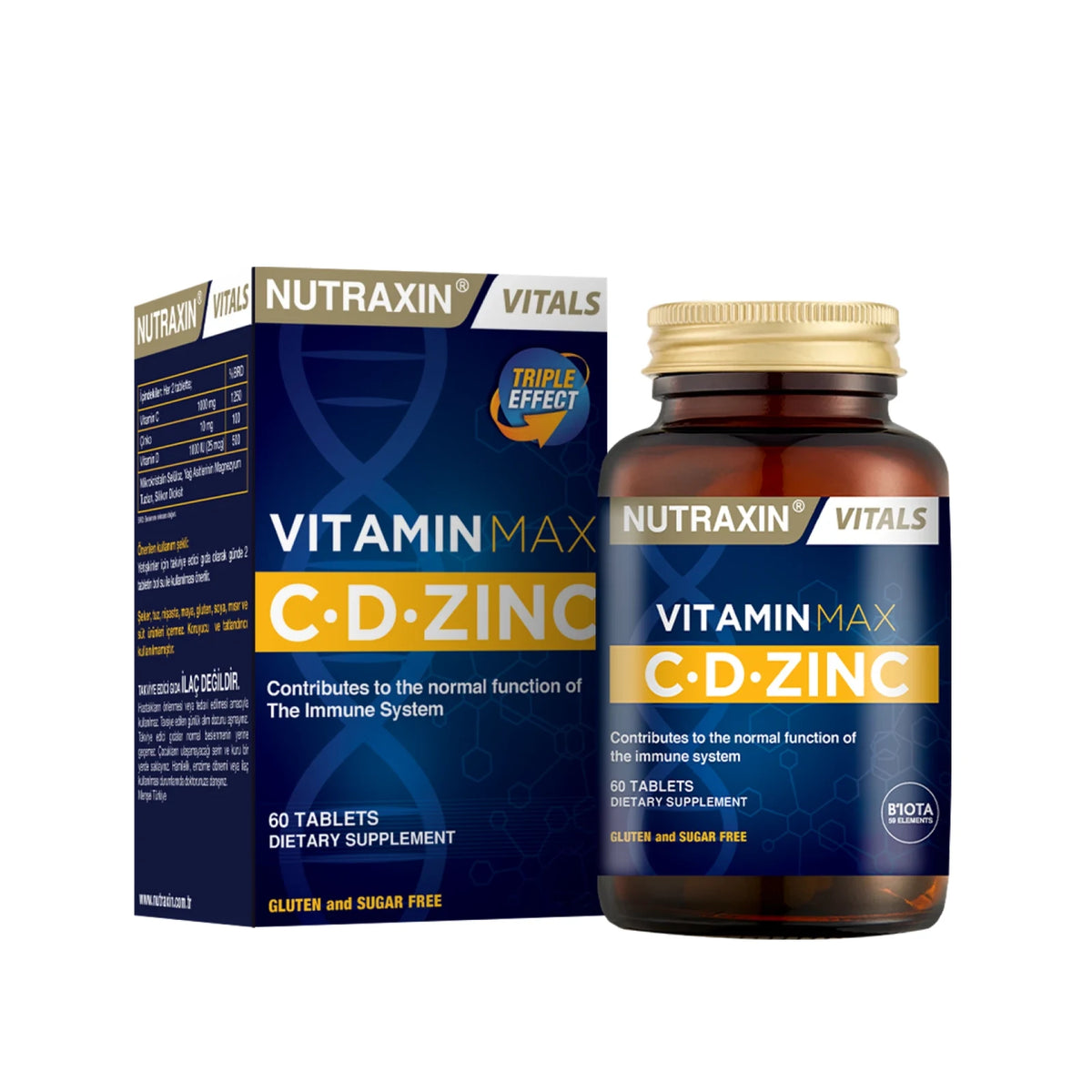 Nutraxin Vitamin Max C-D-Zinc 60 Tablets