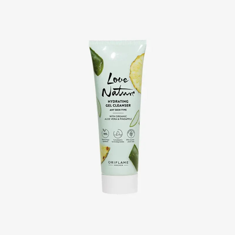 Oriflame Love Nature Hydrating Gel Cleanser with Organic Aloe Vera & Pineapple 125 ML