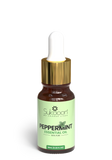 Sukoon peppermint essential oil bottle with dropper on a white background
