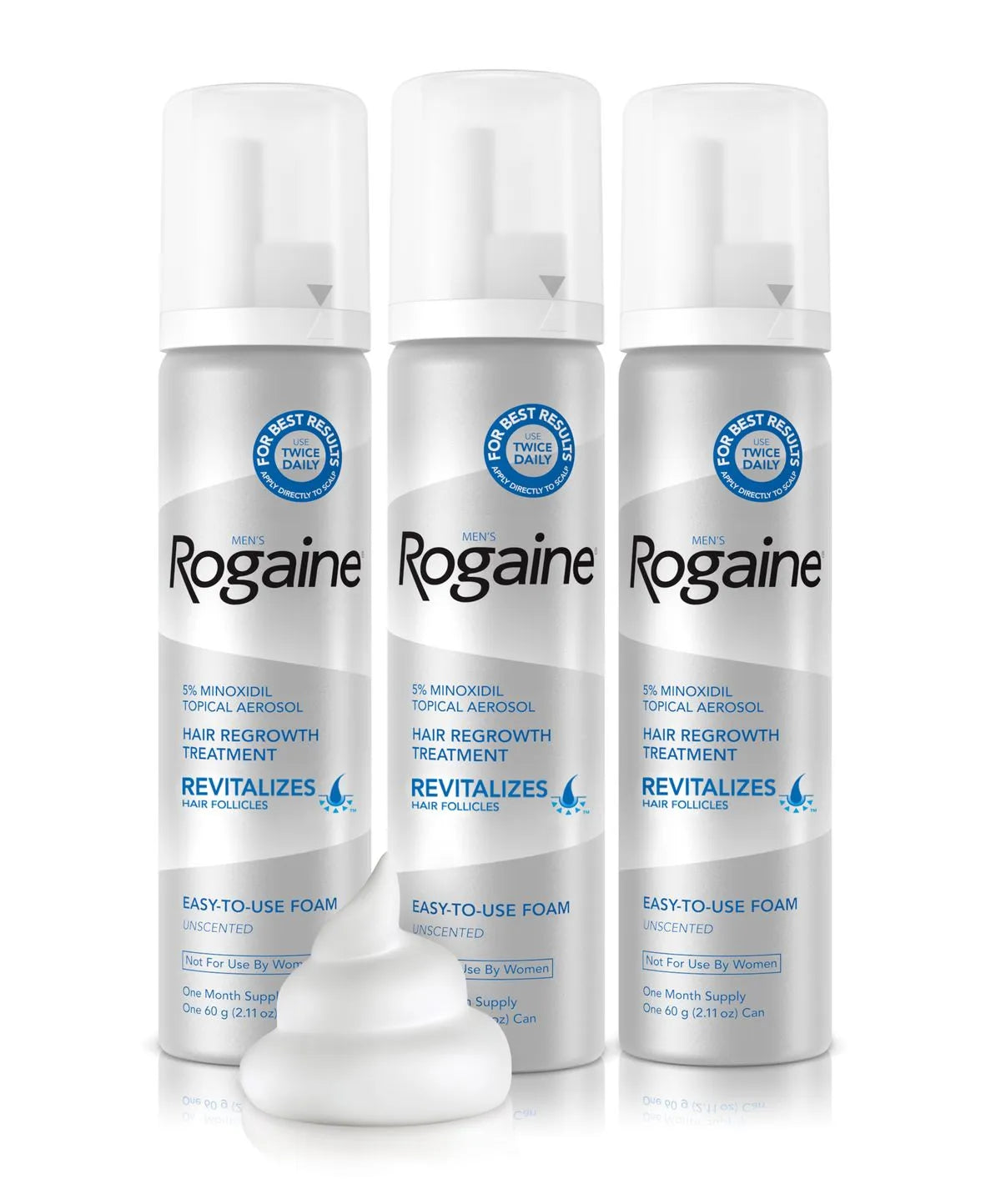 Rogaine 5% Minoxidil Foam for Hair Loss Hair Regrowth Treatment 3 Month Supply