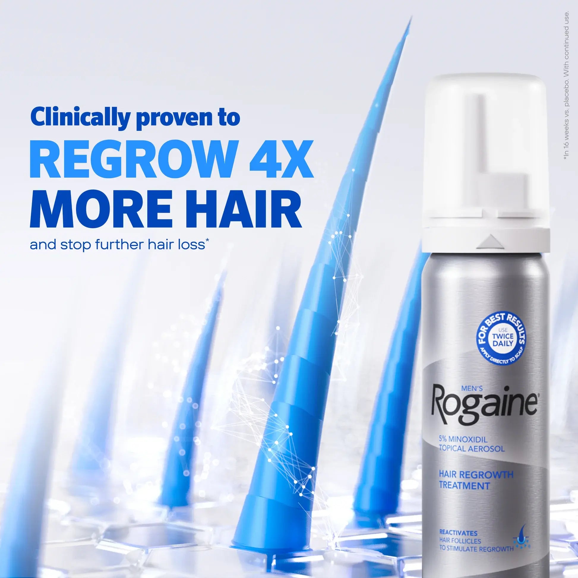 Rogaine 5% Minoxidil Foam for Hair Loss Hair Regrowth Treatment 3 Month Supply