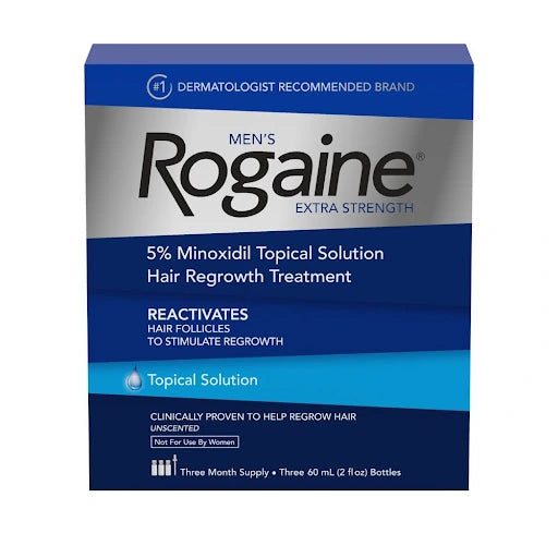 Rogaine Extra Strength 5% Minoxidil Topical Solution Hair Regrowth Treatment 3 Month Supply