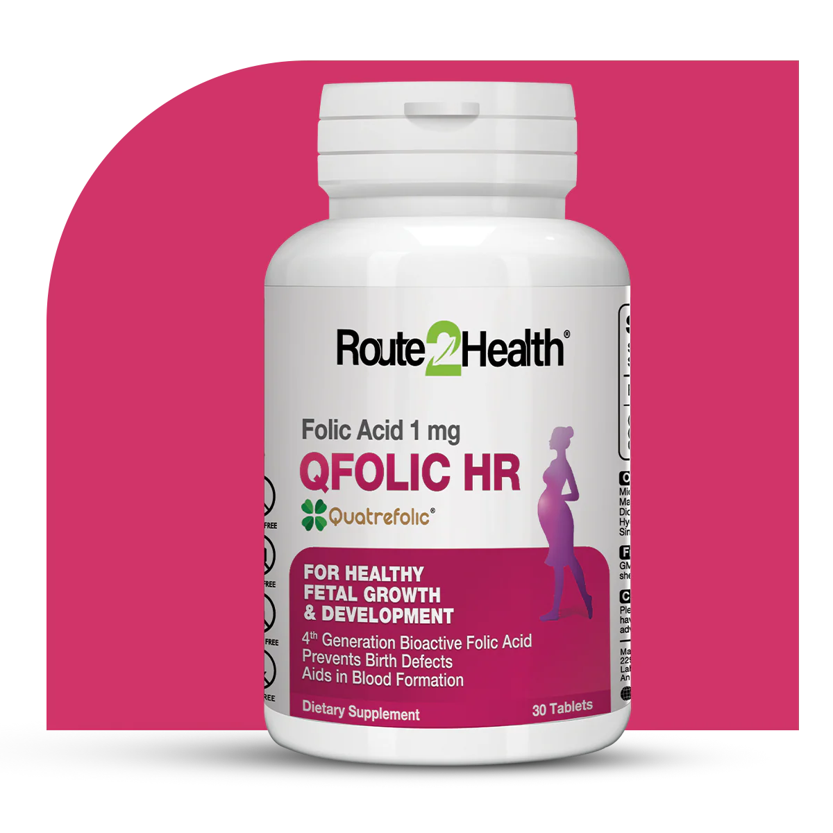 Route2Health Qfolic HR 1mg Folic Acid 30 Tablets