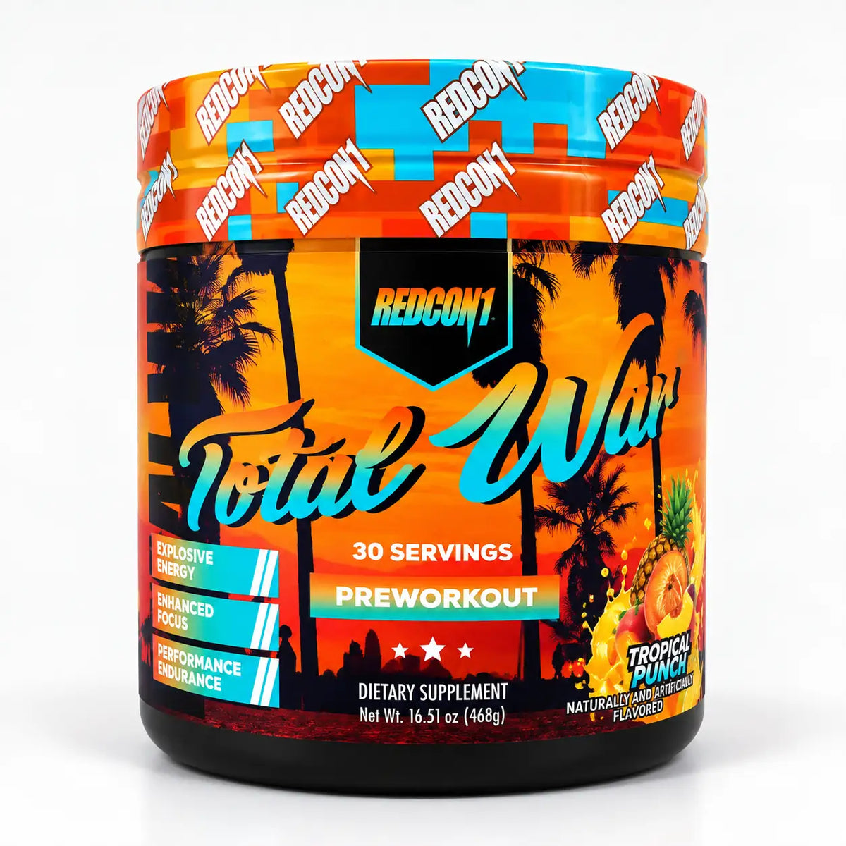 REDCON1 Total War Pre-Workout Powder Tropical Punch 468g 30 Servings