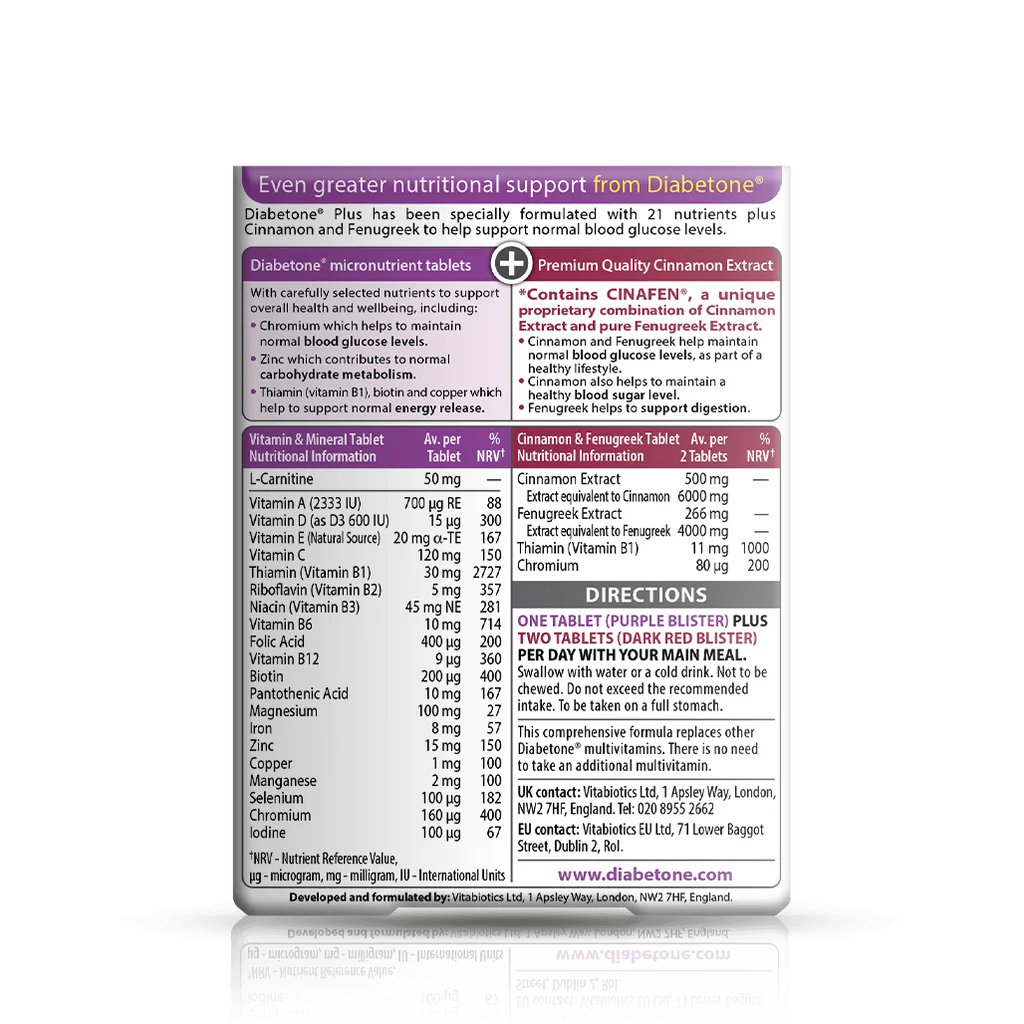Vitabiotics Diabetone Plus 84 tablets