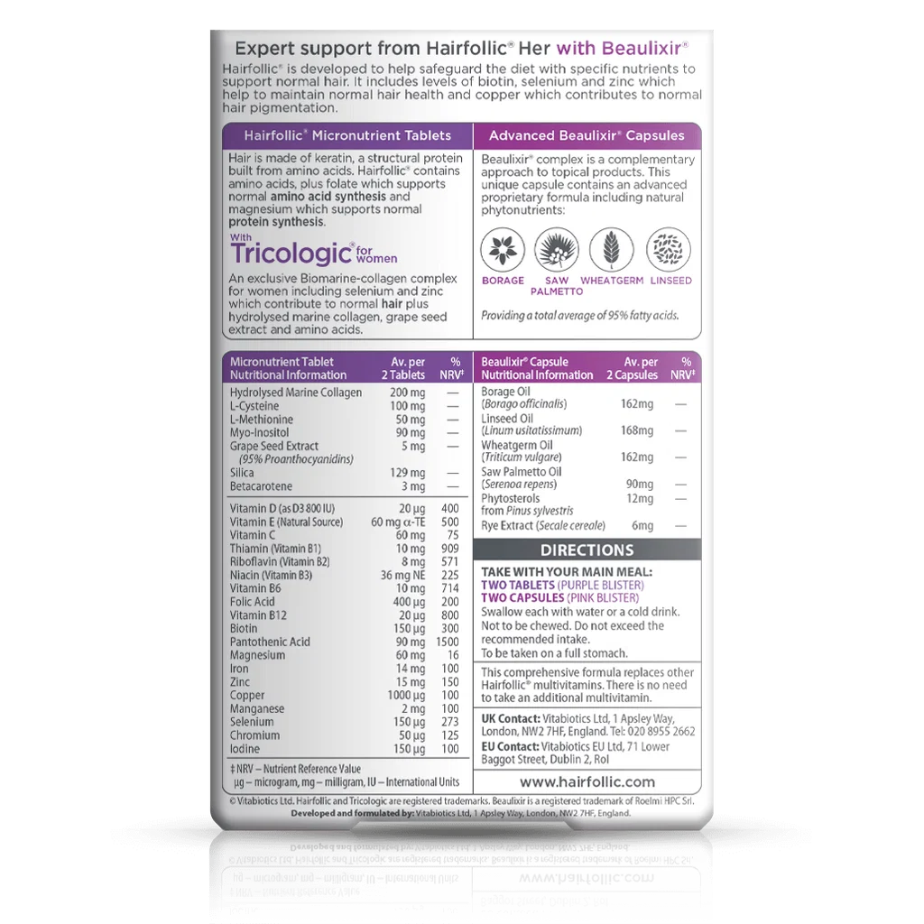 Vitabiotics Hairfollic Her Advanced 30 Tablets Plus 30 Capsules