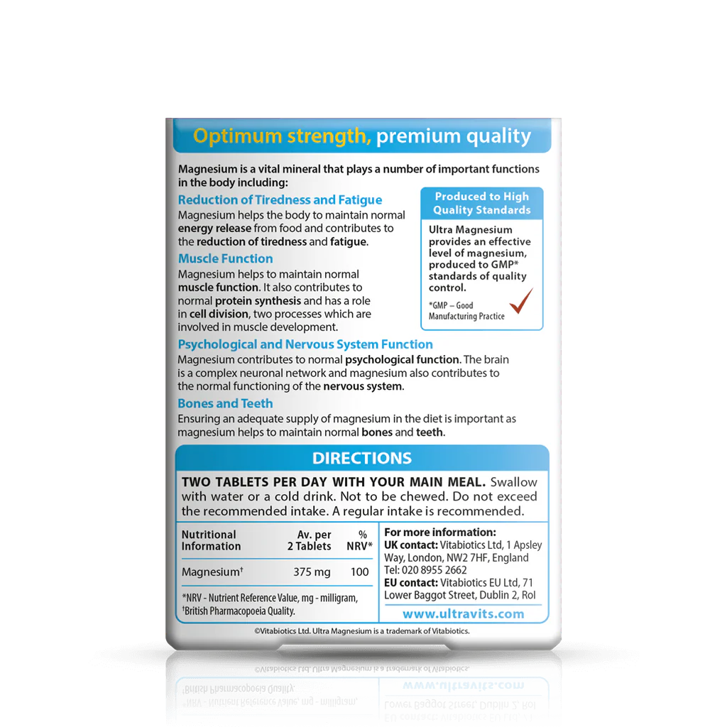 Vitabiotics Ultra Magnesium 375 mg 60 Tablets