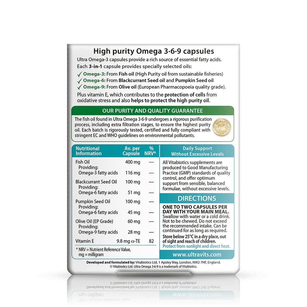 Vitabiotics Ultra Omega 3-6-9 60 Capsules