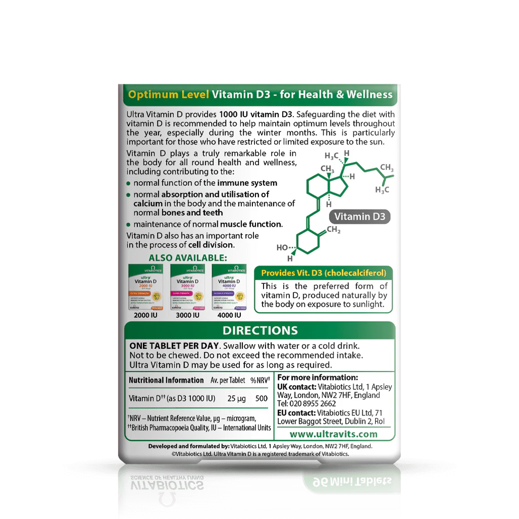 Vitabiotics Ultra Vitamin D 1000 IU 96 Tablets