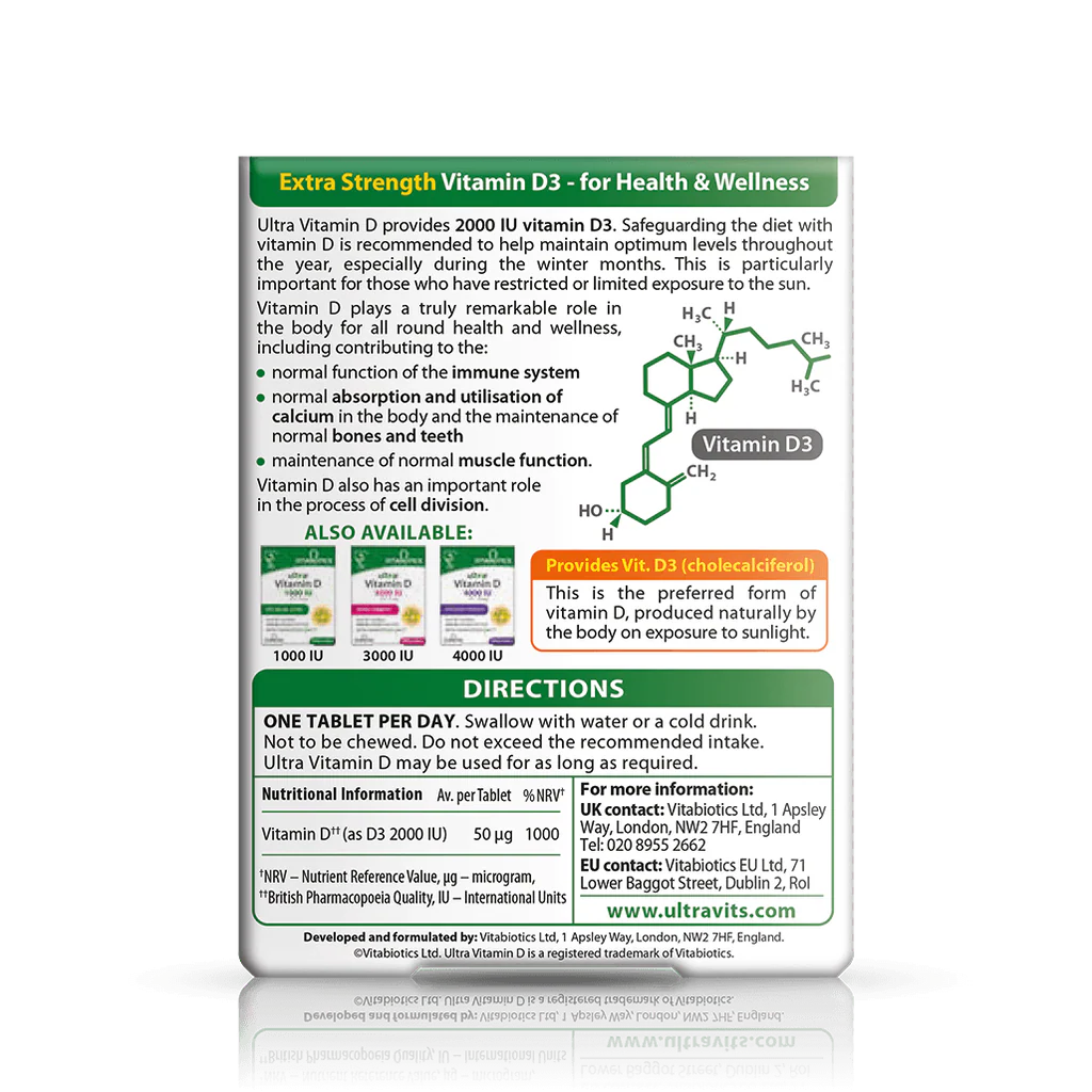 Vitabiotics Ultra Vitamin D 2000IU 96 Tablets
