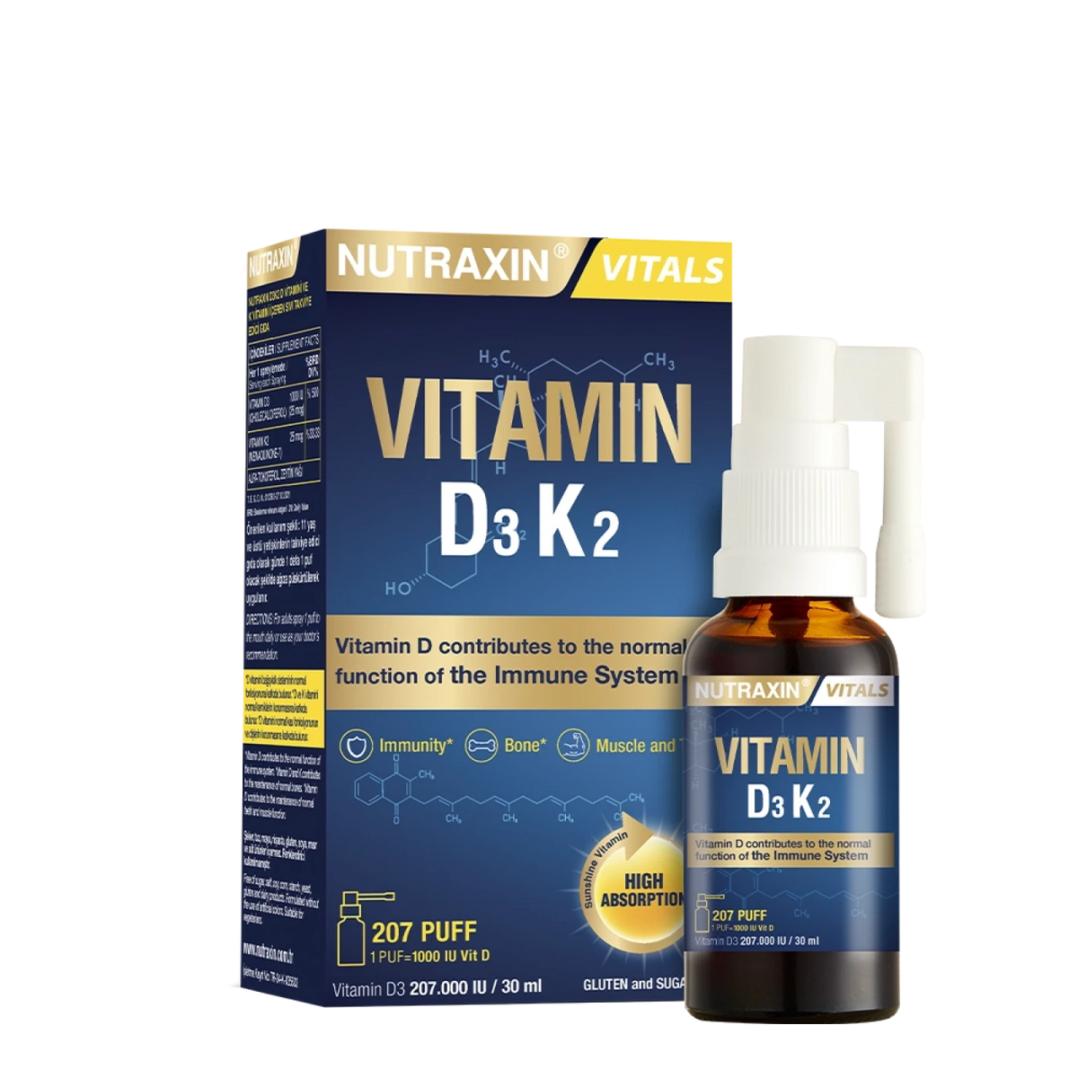 Nutraxin Vitamin D3 Plus K2 Spray 30ml