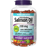 Webber Naturals Wild Alaskan Salmon Oil 200 mg EPA/DHA 220 Clear Enteric Softgels