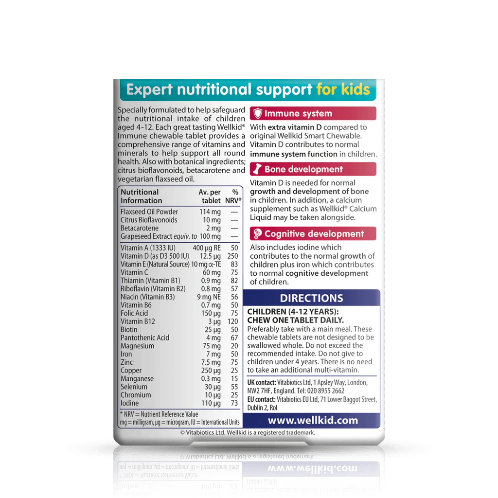 Vitabiotics Wellkid Immune Chewable 30 Tablets