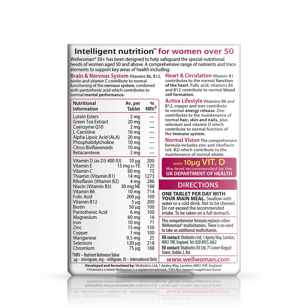 Vitabiotics Wellwoman 50 plus 30 Tablets
