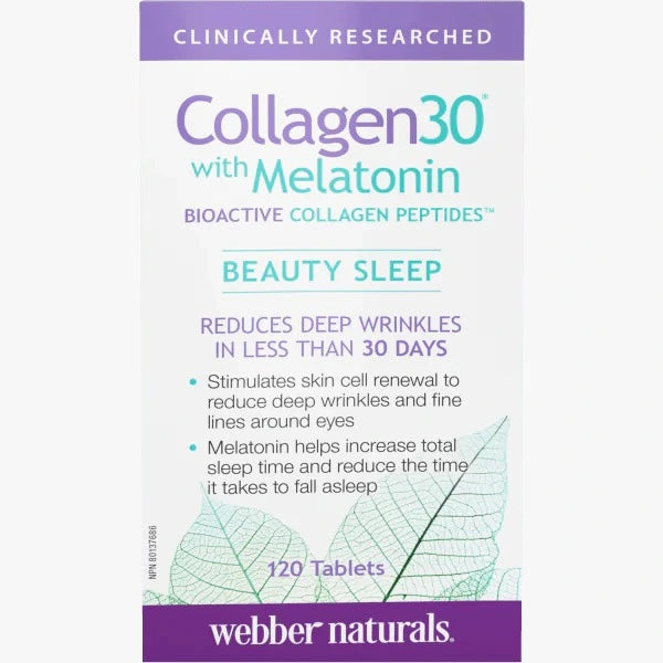 Webber Naturals Collagen30 with Melatonin Bioactive Collagen Peptides Beauty Sleep Tablets 120 Tablets