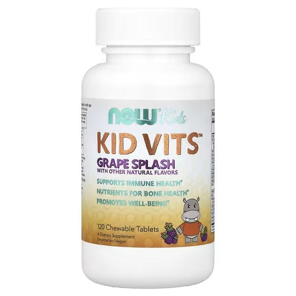 NOW Foods Kid Vits Grape Splash 120 Chewable Tablets