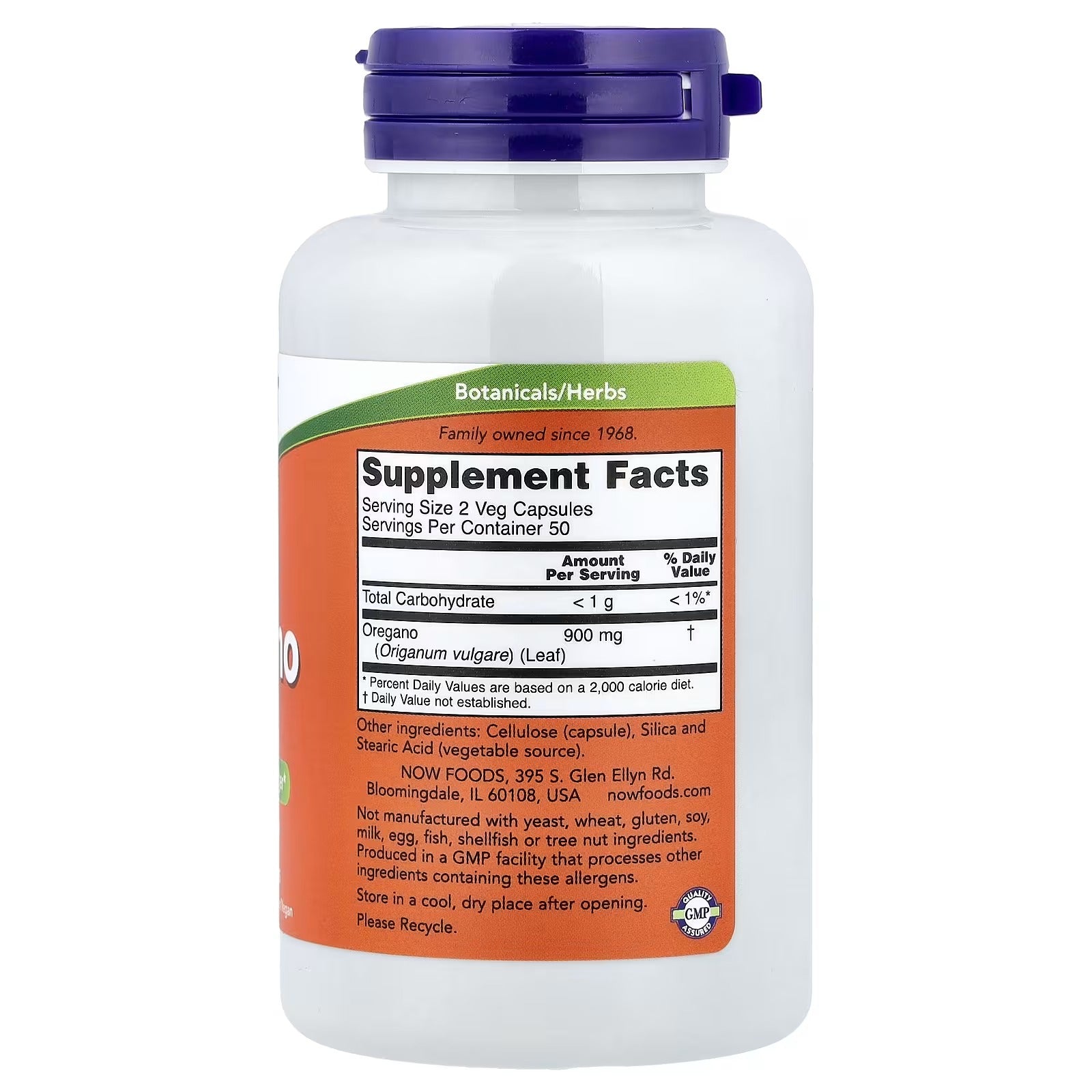 NOW Foods Oregano 450 mg 100 Veg Capsules