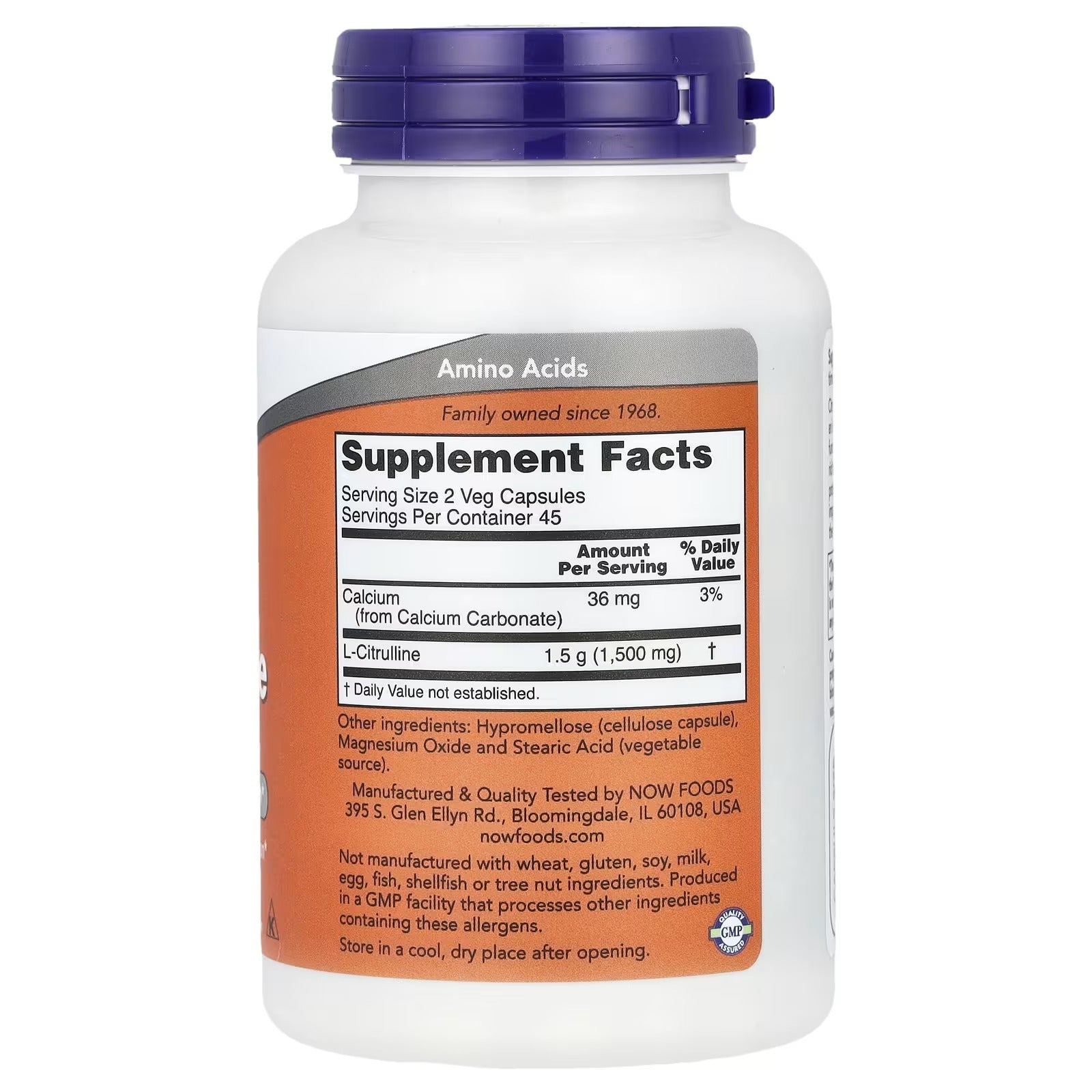 NOW Foods L Citrulline 750 mg 90 Veg Capsules