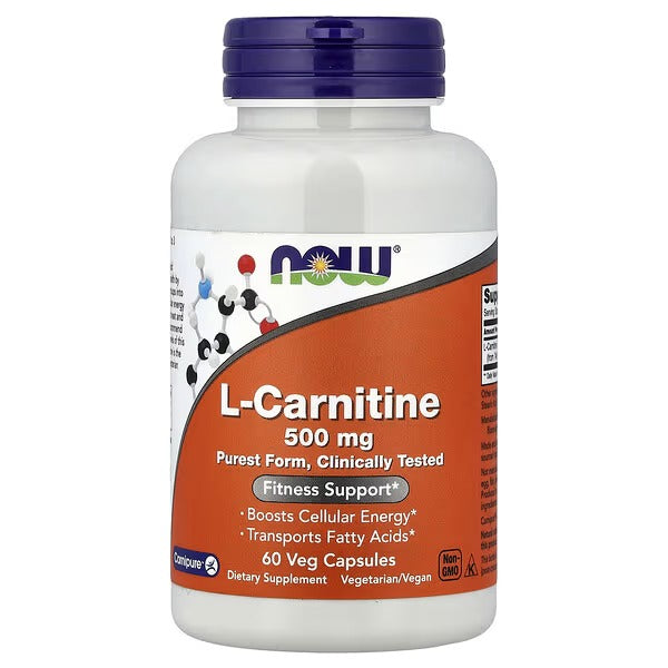 NOW Foods L-Carnitine 500 mg Carnipure 60 Veg Capsules