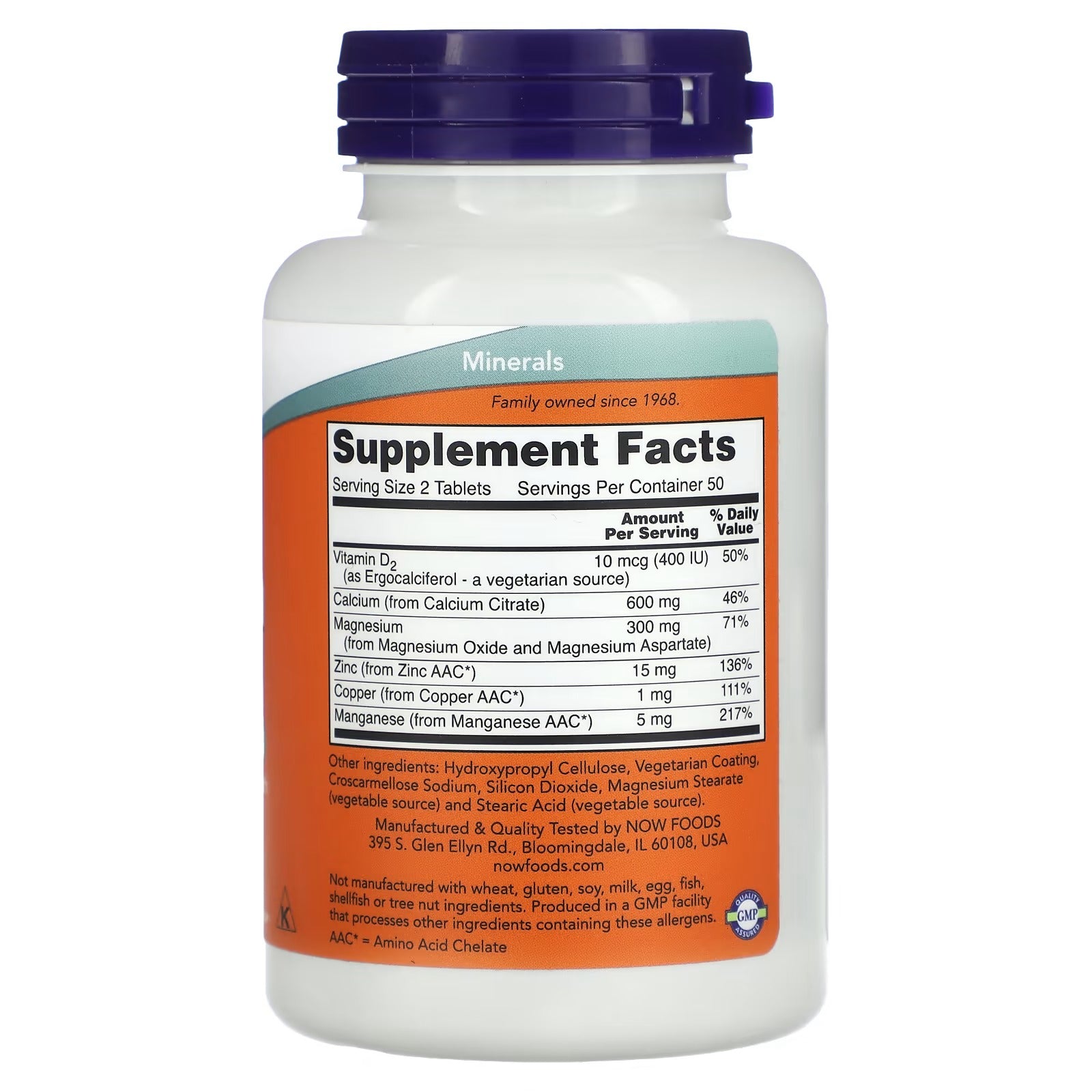 NOW Foods Calcium Citrate with Vitamin D2 Minerals 100 Tablets