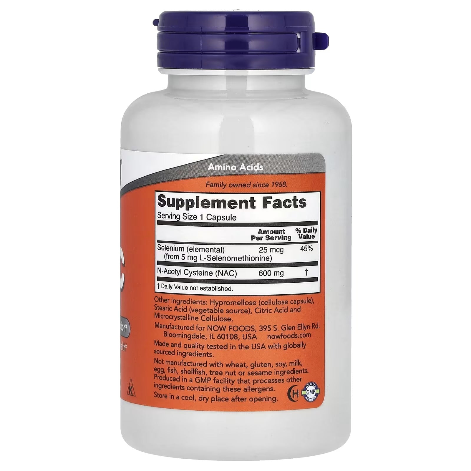 NOW Foods NAC 600 mg with Selenium 100 Capsules