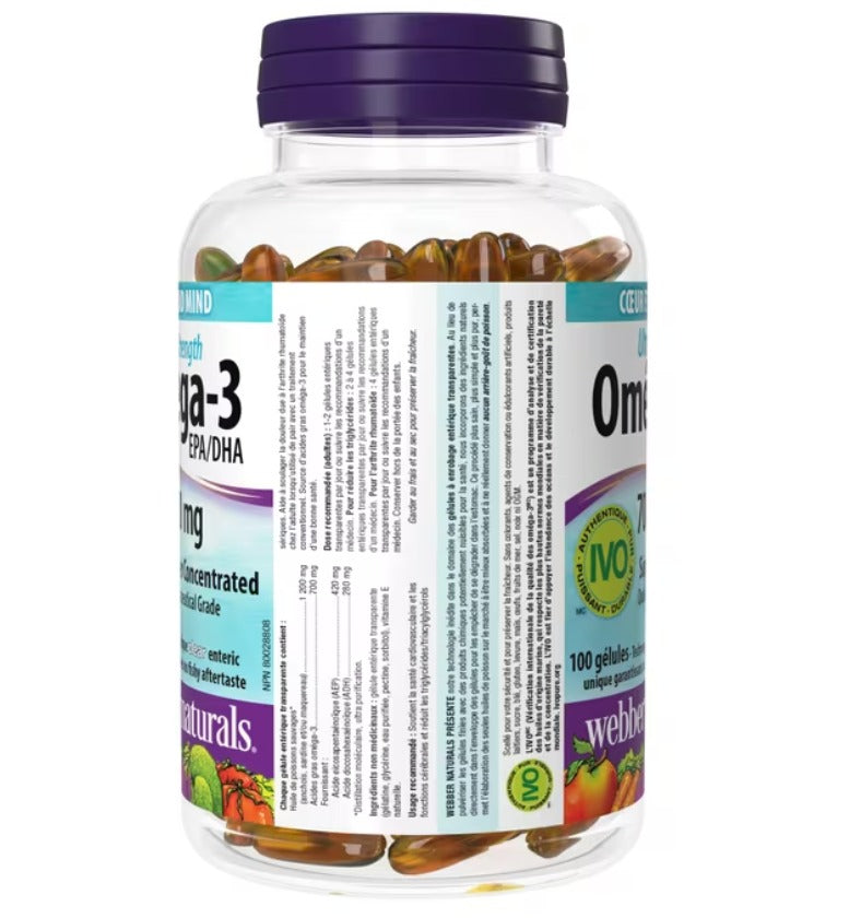Webber Naturals Extra Strength Omega-3 700 mg EPA/DHA 100 Softgels