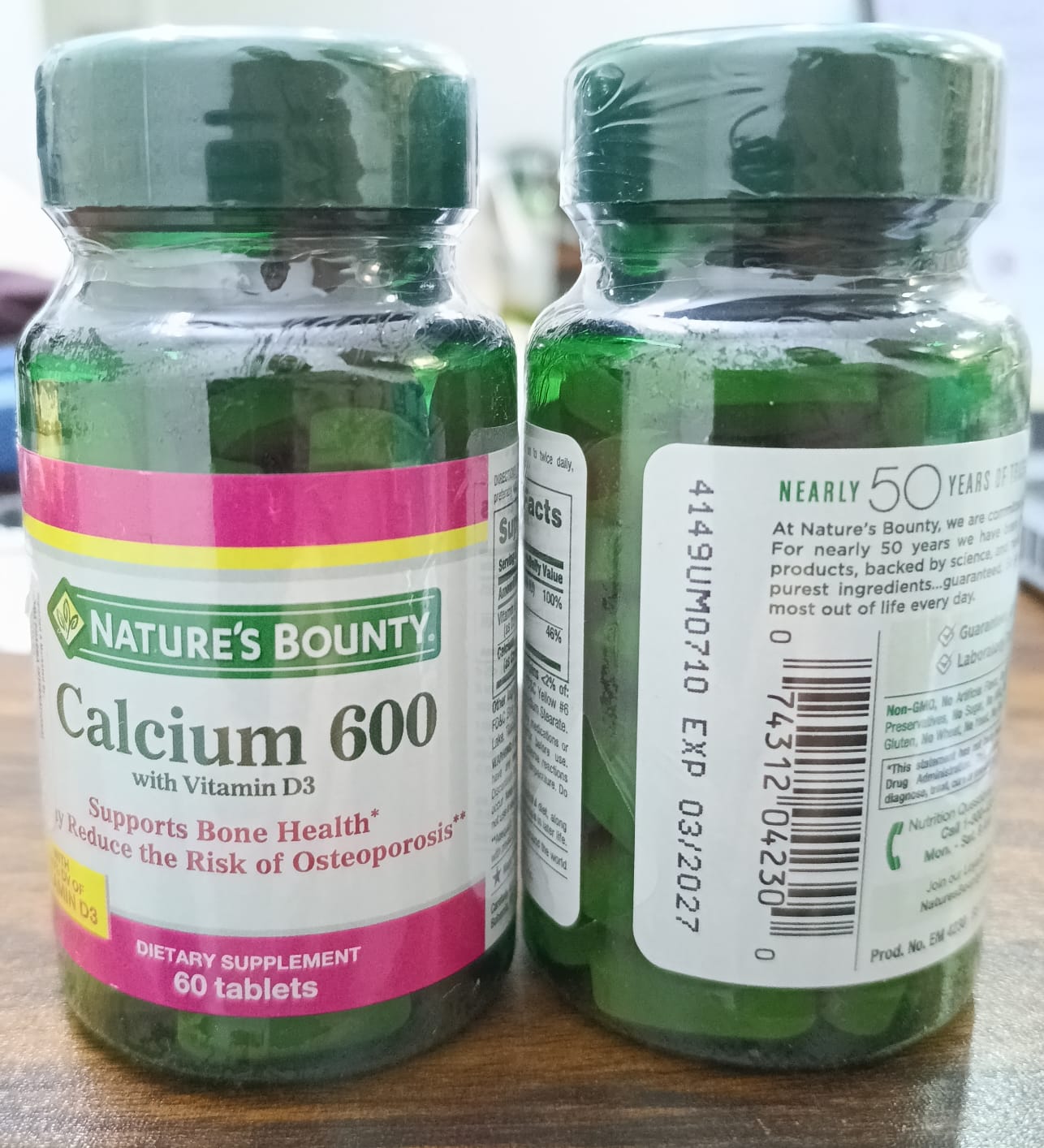 Nature’s Bounty Calcium 600+D3 Twin Pack 60 Tablets