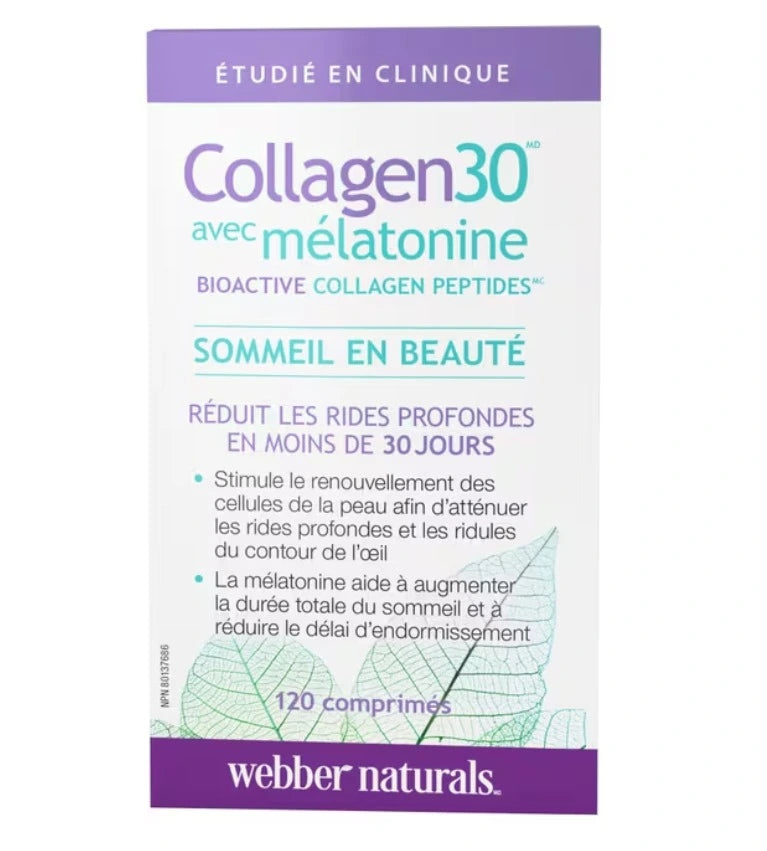Webber Naturals Collagen30 with Melatonin Bioactive Collagen Peptides Beauty Sleep Tablets 120 Tablets